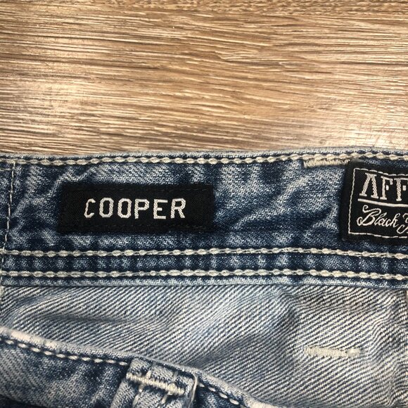 Affliction Black Premium Jeans Size 39x33 Cooper Bootcut Distressed Embroidered - Picture 8 of 10
